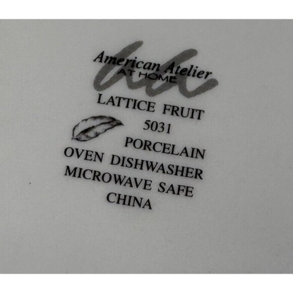 American Atelier LATTICE FRUIT 5031 Porcelain Round Salad Lunch Plates Set of 4 - Picture 10 of 16